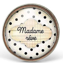 Charger l&#39;image dans la galerie, Bague Cabochon - Nuage &quot;Madame Rêve&quot; , argenté (ref.1a)