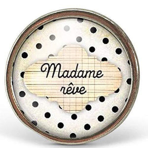 Bague Cabochon - Nuage "Madame Rêve" , argenté (ref.1a)