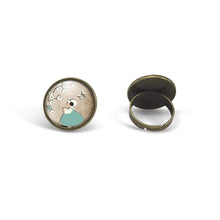 Charger l&#39;image dans la galerie, Bague cabochon &quot;printemps&quot;, bronze (ref.83)