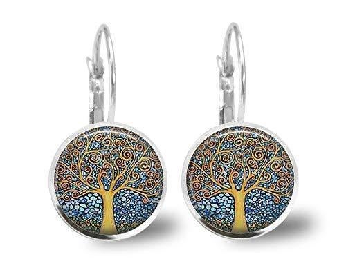 Boucles d'oreilles cabochon, Klimt 