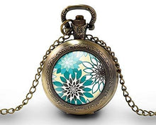 Charger l&#39;image dans la galerie, Montre gousset  Fleur &quot;Fleurs d&#39;été&quot;     bronze (ref.8)