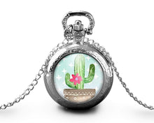 Charger l&#39;image dans la galerie, Montre gousset &quot;Le cactus&quot;,  argenté (ref.63a)