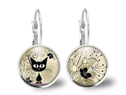 Boucles d'oreilles Chat Cabochon 
