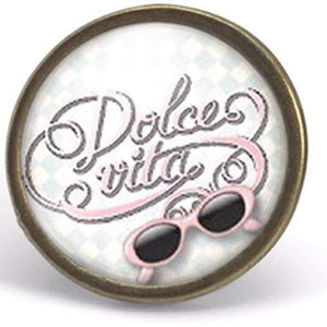 Bague cabochon "la dolce vita",bronze (ref.64)