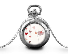 Charger l&#39;image dans la galerie, Montre gousset collier oiseau &quot;l&#39;oiseau&quot;, argenté (ref.84a)