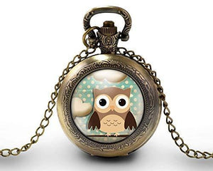 Montre gousset  Hibou "La Chouette brune"     bronze (ref.49)