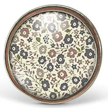 Charger l&#39;image dans la galerie, Bague Cabochon - Fleurs &quot;Belles Fleurs&quot; , argenté (ref.11a)