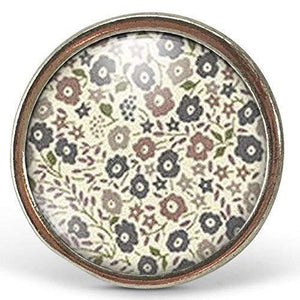 Bague Cabochon - Fleurs "Belles Fleurs" , argenté (ref.11a)