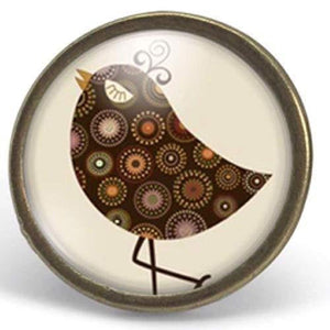 Bague cabochon "l'oiseau chic",bronze (ref.86)