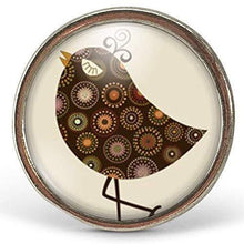 Charger l&#39;image dans la galerie, Bague cabochon &quot;l&#39;oiseau chic&quot;, argenté (ref.86a)