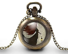 Charger l&#39;image dans la galerie, Montre gousset &quot;Nuit noire&quot; Collier,   bronze (ref.55)