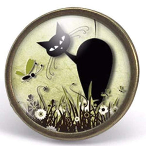 Bague Cabochon "Le Chat Dans Le Pré",bronze (ref.70-1)