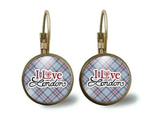 Charger l&#39;image dans la galerie, boucles d&#39;oreilles &quot;I love London&quot;, bronze (ref.36)