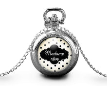 Charger l&#39;image dans la galerie, Montre gousset, nuage, rêve &quot;madame Rêve B&quot;, argenté (ref.40a)