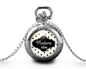 Montre gousset, nuage, rêve "madame Rêve B", argenté (ref.40a)