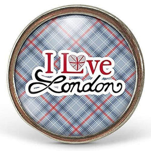 Bague Cabochon, Londres "i Love London" -   argenté (ref.36a)