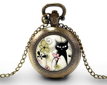 Charger l&#39;image dans la galerie, Montre gousset &quot;Le Chat du Printemps&quot;,   bronze (ref.711)