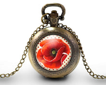 Charger l&#39;image dans la galerie, Montre gousset &quot;joli coquelicot&quot;  bronze (ref.89)