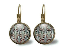 Charger l&#39;image dans la galerie, boucles d&#39;oreilles cabochon &quot;Diamants abstraits&quot; - femme cadeau de noel - - cadeau d&#39;anniversaire (ref.17)