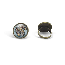 Charger l&#39;image dans la galerie, Bague cabochon &quot;l&#39;attraperêves&quot;,bronze (ref.69)
