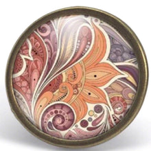 Charger l&#39;image dans la galerie, Bague Cabochon - Fleur &quot;Les Fleurs de Cachemire&quot; , bronze (ref.53)