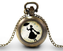 Charger l&#39;image dans la galerie, Montre gousset &quot;mary Poppins&quot;,    bronze (ref.95)