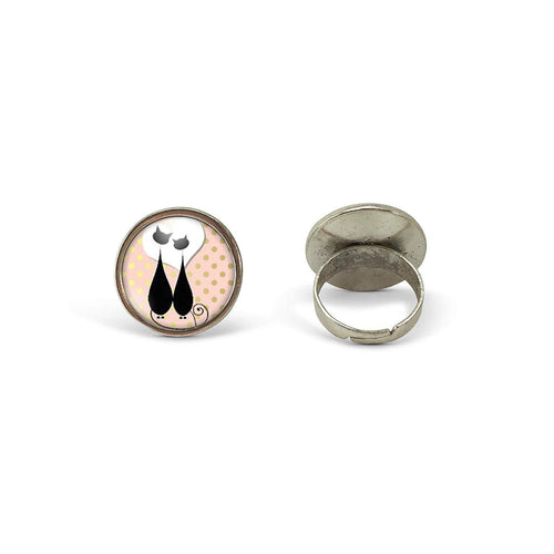Bague Cabochon - Chat 