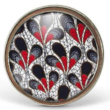 Charger l&#39;image dans la galerie, Bague Cabochon - Fleur &quot;Fleurs modernes&quot;, argenté (ref.52a)