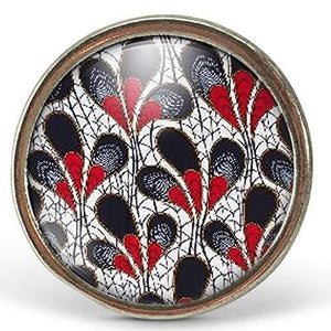 Bague Cabochon - Fleur "Fleurs modernes", argenté (ref.52a)