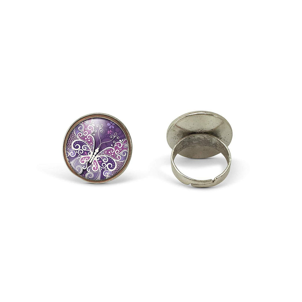 Bague Cabochon - Papillon 