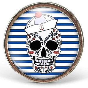 Bague Cabochon "Le Pirate" , argenté (ref.94a)