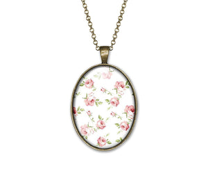 Collier Fleurs Cabochon "chic Shabby"  bronze (ref.14)