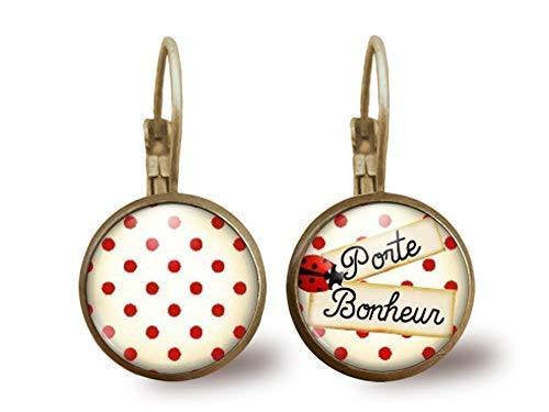 Boucles d'oreilles cabochon, boucles d'oreilles illustrées 