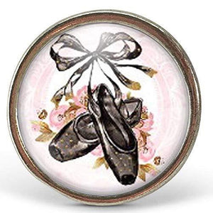 Bague Cabochon "Chaussures de danse", argenté (ref.58a)