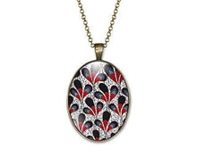 Charger l&#39;image dans la galerie, Collier Cabochon Fleur &quot;Fleurs modernes&quot;    bronze (ref.52)