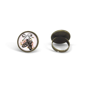 Bague cabochon "chaussures de danse",bronze (ref.58)