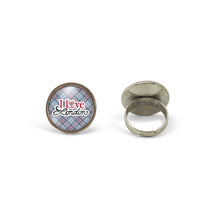 Charger l&#39;image dans la galerie, Bague Cabochon, Londres &quot;i Love London&quot; -   argenté (ref.36a)